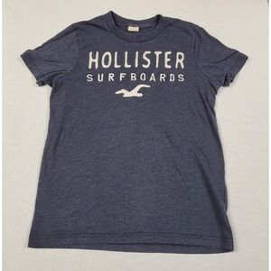 Hollister Co. Men's Dark Blue Heathered T-shirt "HOLLISTER SURFBOARDS" Size M